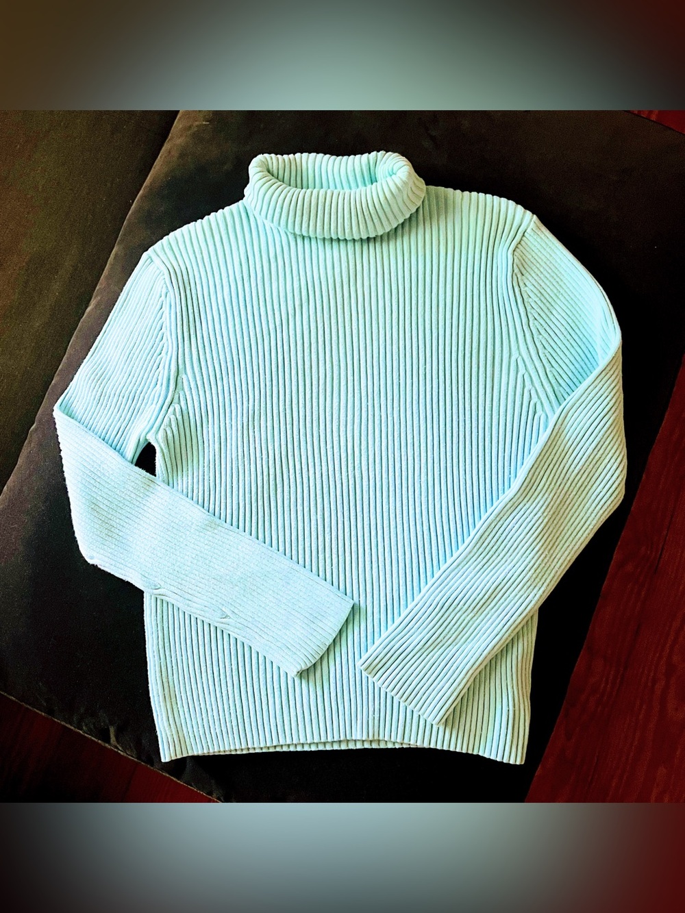 Vintage L.L. Bean Baby Blue Ribbed Turtleneck Sweater